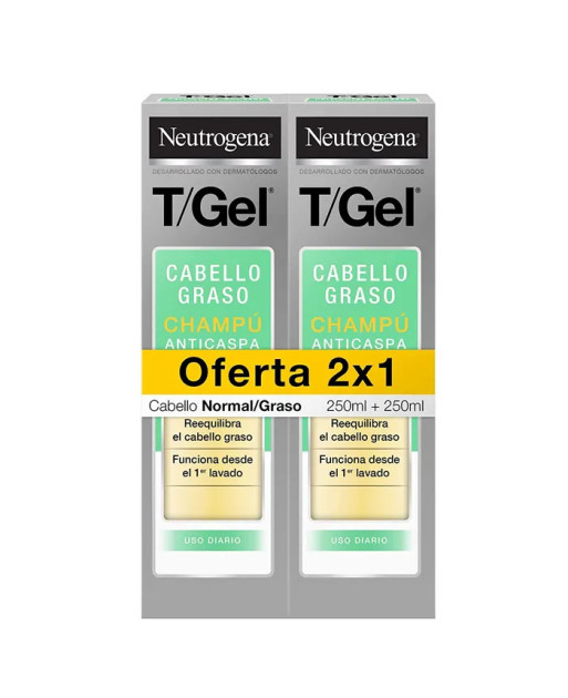 Neutrogena T/Gel Shampooing De Cheveux Huileux & Normal 2x250ml